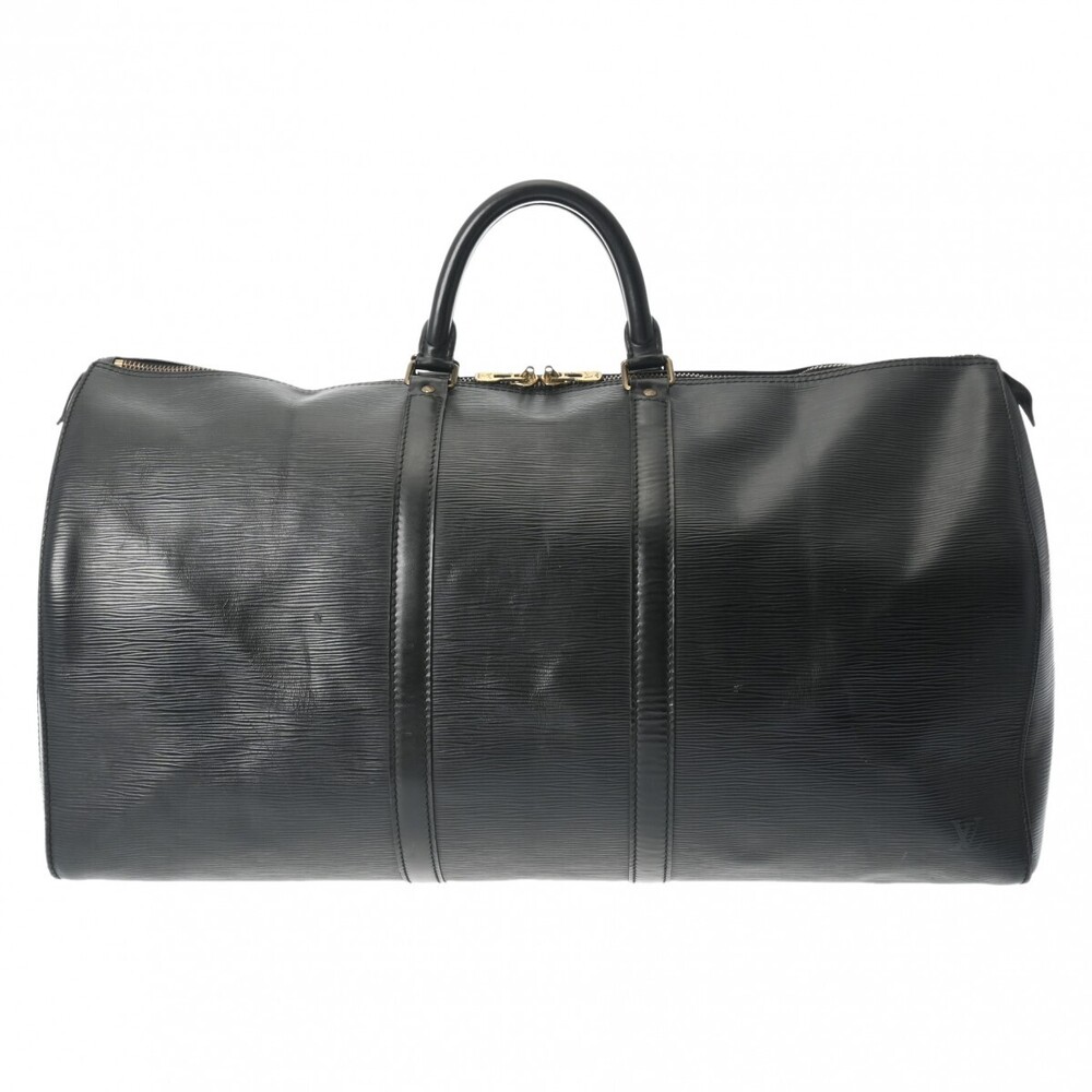 Louis Vuitton Epi Keepall Noir Black Leather Boston Bag